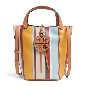 Tory Burch Miller stripped bucket bag multicolor